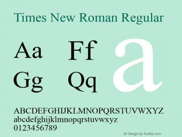 Times New Roman Regular Version 5.12图片样张