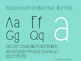 HipsterishFontNormal Normal Version 001.000图片样张