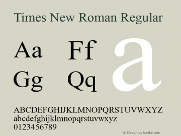 Times New Roman Regular Version 5.70图片样张