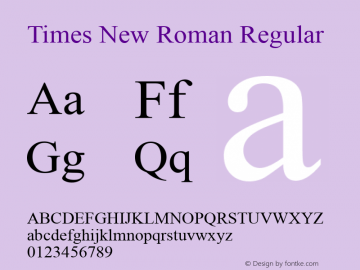Times New Roman Regular Version 5.74图片样张