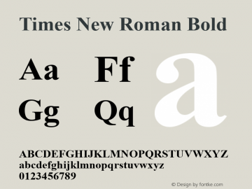 Times New Roman Bold Version 6.80图片样张
