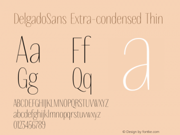 DelgadoSans Extra-condensed Thin 001.001图片样张