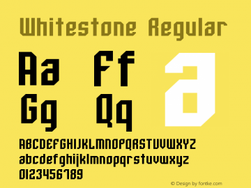 Whitestone Regular Version 1.00 August 19, 2014, initial release图片样张