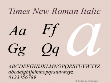 Times New Roman Italic Version 6.80图片样张