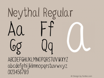 Neythal Regular Version 0.043 Font Sample