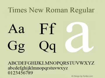 Times New Roman Regular Version 6.81图片样张