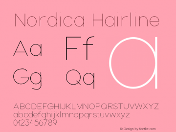 Nordica Hairline Version 1 Font Sample