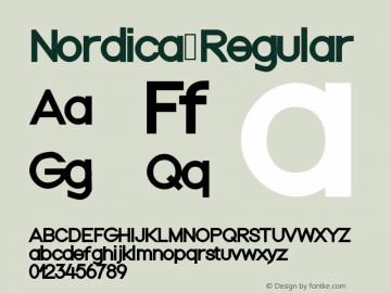 Nordica Regular Version 1 Font Sample