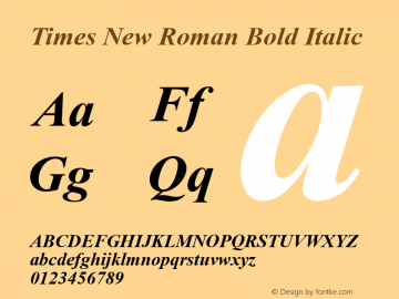 Times New Roman Bold Italic Version 6.85图片样张