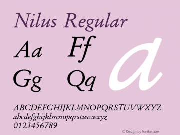 Nilus Regular Version 5.03 Font Sample