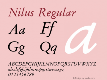 Nilus Regular Version 5.11 Font Sample