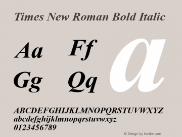 Times New Roman Bold Italic Version 6.87图片样张