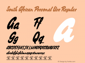 South African Personal Use Regular Version 1.000 Font Sample