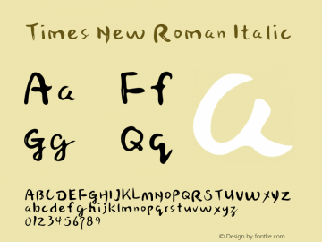 Times New Roman Italic Version 5.00.3x图片样张