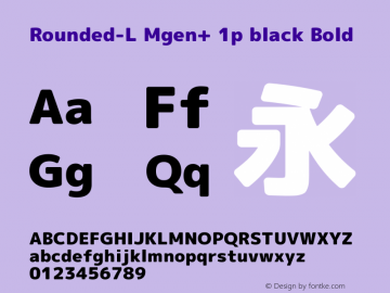 Rounded-L Mgen+ 1p black Bold Version 1.058.20140822 Font Sample