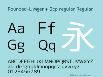 Rounded-L Mgen+ 2cp regular Regular Version 1.059.20150116 Font Sample