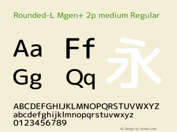 Rounded-L Mgen+ 2p medium Regular Version 1.058.20140828 Font Sample