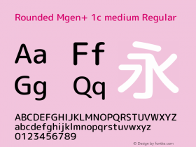 Rounded Mgen+ 1c medium Regular Version 1.059.20150116 Font Sample