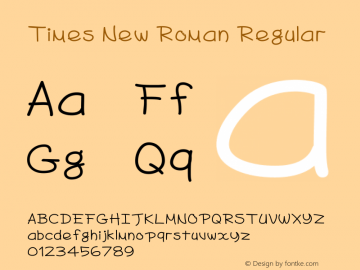 Times New Roman Regular Version 5.01.3x图片样张