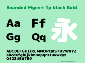 Rounded Mgen+ 1p black Bold Version 1.059.20150116图片样张