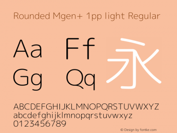 Rounded Mgen+ 1pp light Regular Version 1.058.20140828 Font Sample