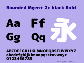 Rounded Mgen+ 2c black Bold Version 1.058.20140822图片样张