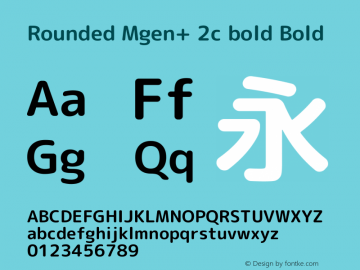 Rounded Mgen+ 2c bold Bold Version 1.058.20140822 Font Sample