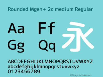 Rounded Mgen+ 2c medium Regular Version 1.058.20140822 Font Sample