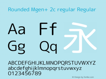 Rounded Mgen+ 2c regular Regular Version 1.058.20140822 Font Sample