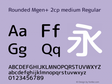 Rounded Mgen+ 2cp medium Regular Version 1.058.20140828 Font Sample