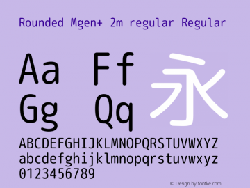 Rounded Mgen+ 2m regular Regular Version 1.058.20140822 Font Sample