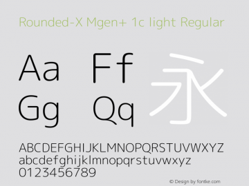 Rounded-X Mgen+ 1c light Regular Version 1.058.20140822 Font Sample