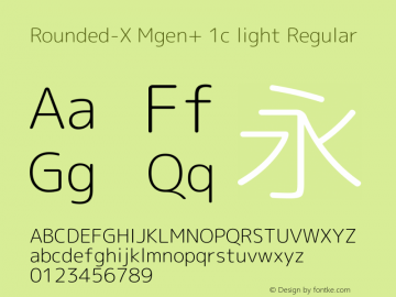 Rounded-X Mgen+ 1c light Regular Version 1.059.20150116 Font Sample