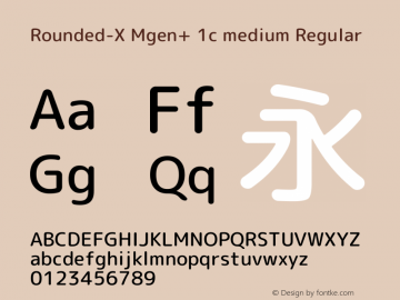 Rounded-X Mgen+ 1c medium Regular Version 1.059.20150116 Font Sample
