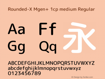 Rounded-X Mgen+ 1cp medium Regular Version 1.059.20150602 Font Sample