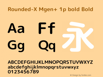 Rounded-X Mgen+ 1p bold Bold Version 1.059.20150602 Font Sample