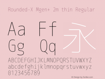 Rounded-X Mgen+ 2m thin Regular Version 1.059.20150602 Font Sample