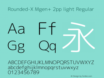 Rounded-X Mgen+ 2pp light Regular Version 1.059.20150116 Font Sample
