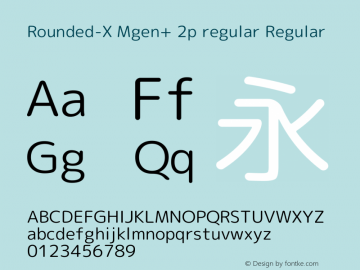 Rounded-X Mgen+ 2p regular Regular Version 1.058.20140822 Font Sample