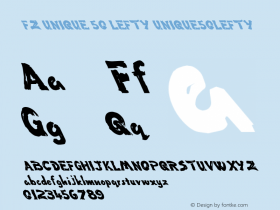 FZ UNIQUE 50 LEFTY UNIQUE50LEFTY Version 1.000 Font Sample