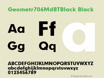 Geometr706MdBTBlack Black mfgpctt-v4.4 Dec 7 1998 Font Sample