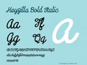 Heyzilla Bold Italic 1.001图片样张