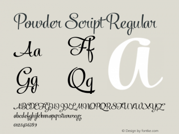 Powder Script Regular Version 1.000 Font Sample