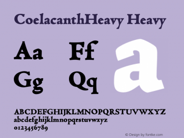 CoelacanthHeavy Heavy Version 000.003 Font Sample