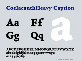 CoelacanthHeavy Caption Version 000.003 Font Sample