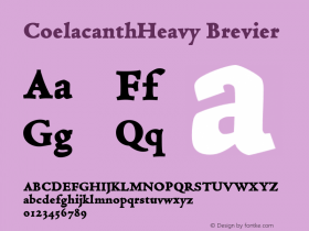 CoelacanthHeavy Brevier Version 000.003 Font Sample