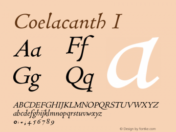 Coelacanth I Version 000.002 Font Sample