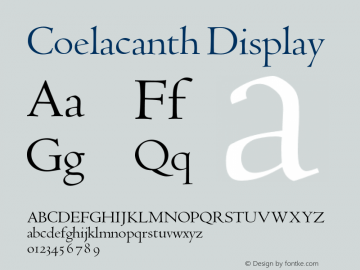 Coelacanth Display Version 000.003 Font Sample