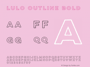 Lulo Outline Bold Version 1.000 Font Sample