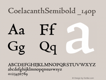 CoelacanthSemibold _14op Version 000.002 Font Sample